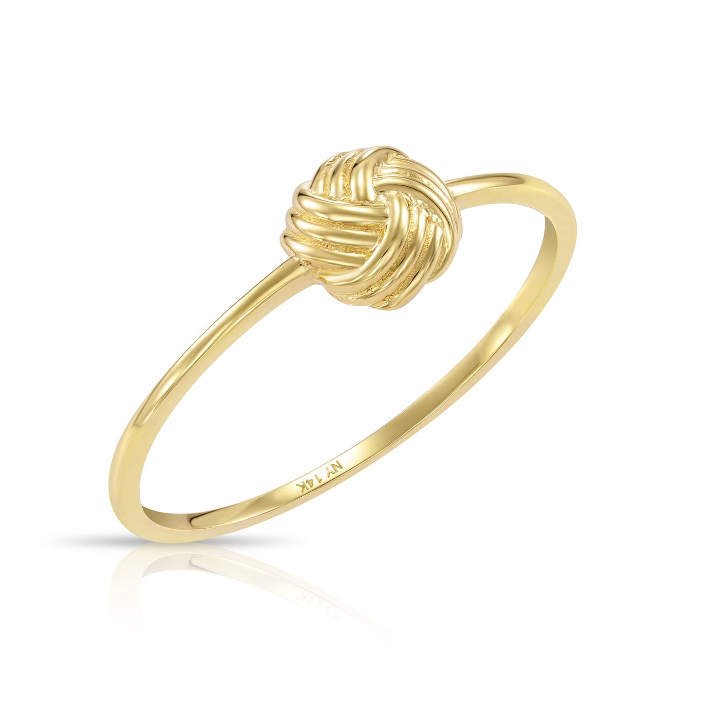 14K Solid Gold Love Knot Ring – Stackable Wedding & Friendship Ring