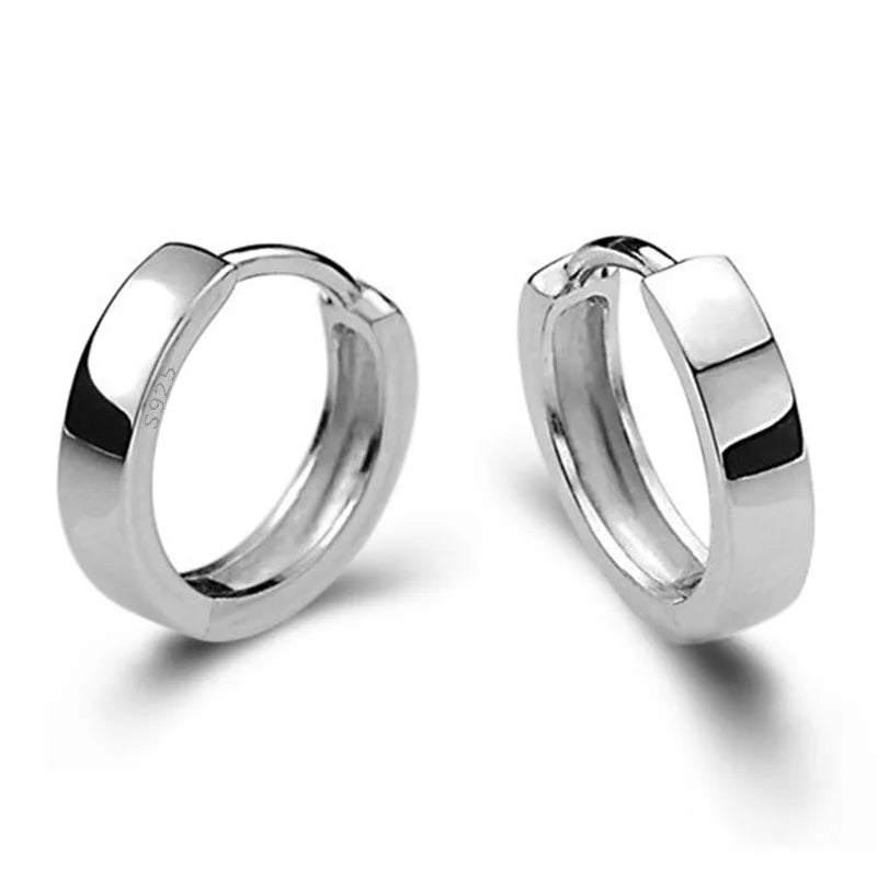 Silver Color Smooth Men and Women Models Silver Earring for Women Earring Sterling-Silver-Jewelry Brinco VES6390