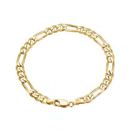 Italian 925 Sterling Silver Men Bracelet 5.0Mm Diamond-Cut Figaro Chain Bracelet for Women Wide Thick Bracelet SB66
