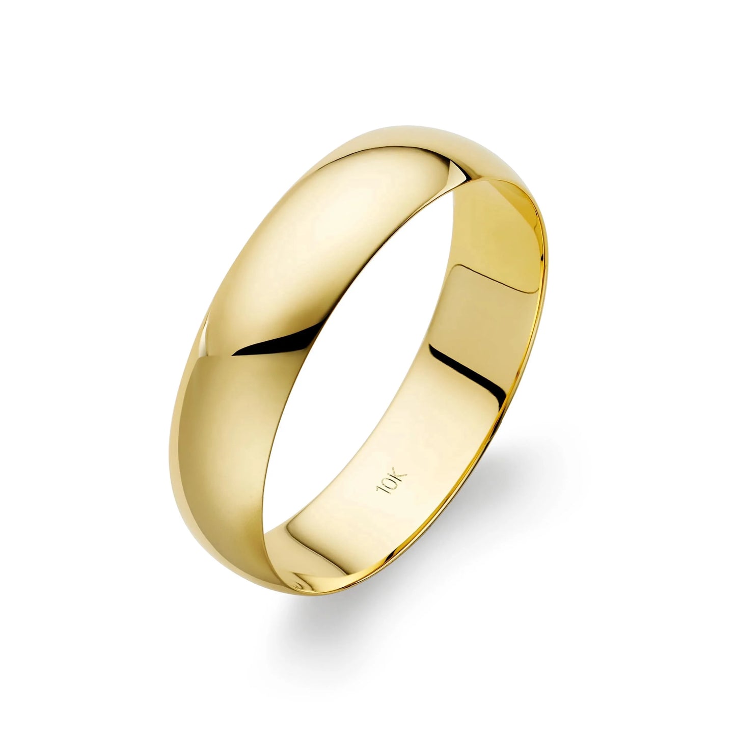 Traditional Plan Wedding Ring 10K Yellow Gold, 5 Mm
