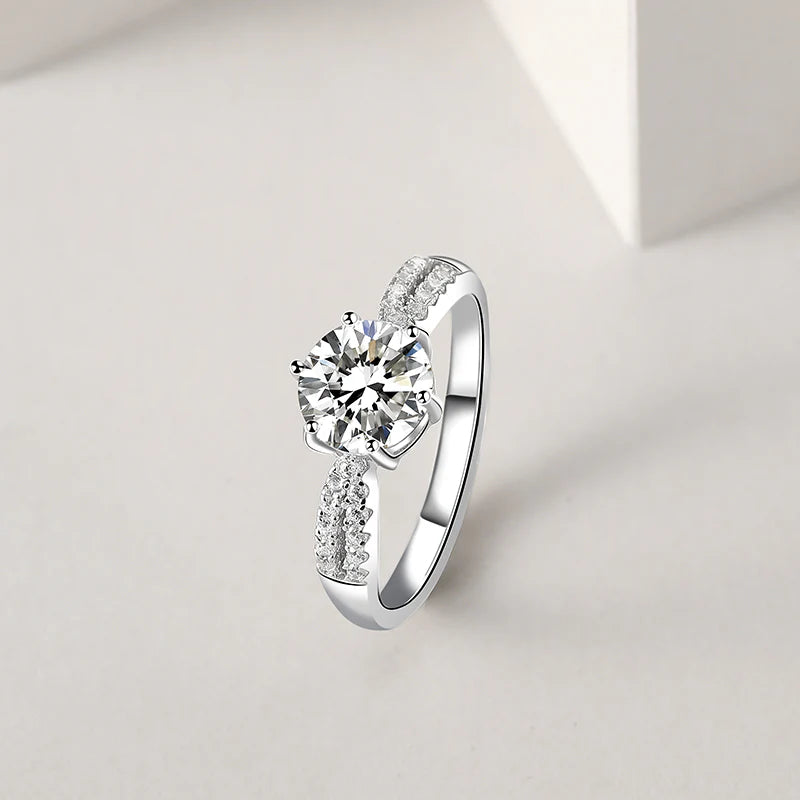 Sterling Silver Engagement Ring for Women — 925 Sterling Silver, CZ Solitaire, Hypoallergenic