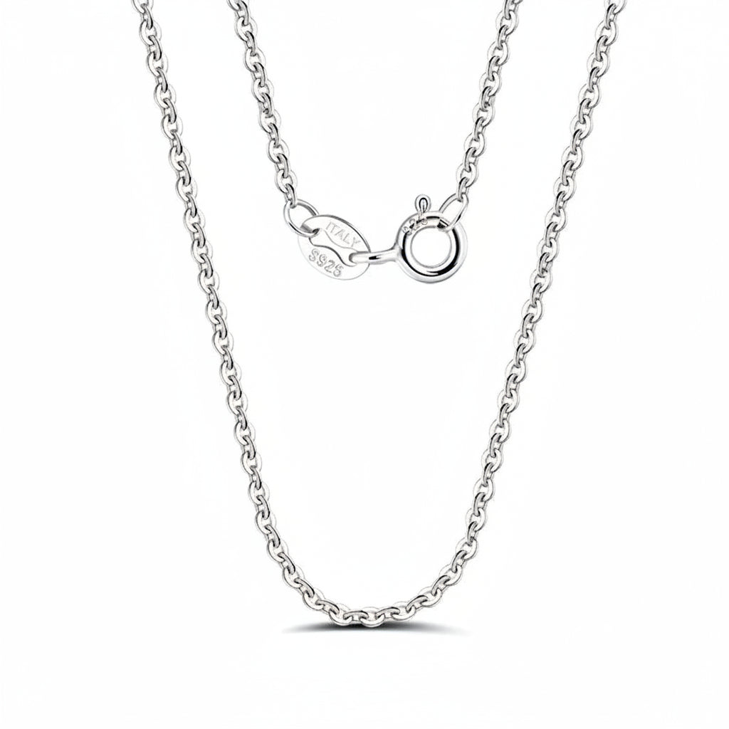 Italian 925 Sterling Silver 1.0Mm Cable Chain Personalize Necklace for Women Link Chains Necklace 45 50 55Cm SC06-P