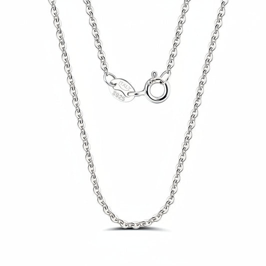 Italian 925 Sterling Silver 1.0Mm Cable Chain Personalize Necklace for Women Link Chains Necklace 45 50 55Cm SC06-P