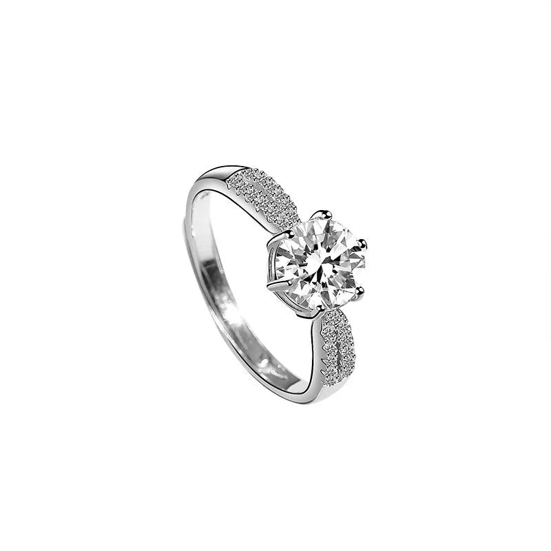 Sterling Silver Engagement Ring for Women — 925 Sterling Silver, CZ Solitaire, Hypoallergenic