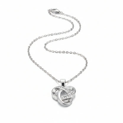 Love Knot Necklaces for Women Sterling Silver Diamond Pendant Necklace, Forever Infinity Silver Necklace for Women(Silver)