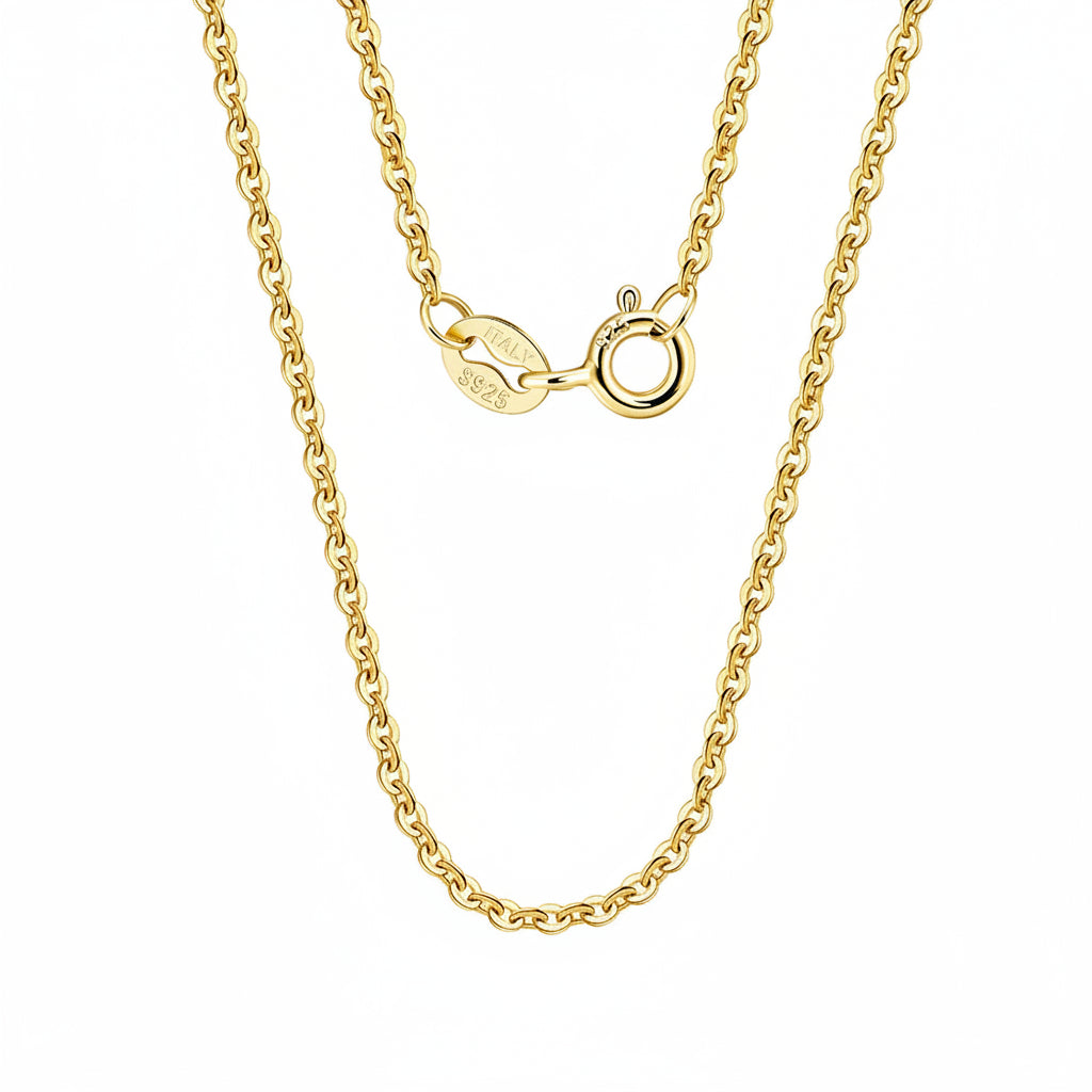 Italian 925 Sterling Silver 1.0Mm Cable Chain Personalize Necklace for Women Link Chains Necklace 45 50 55Cm SC06-P