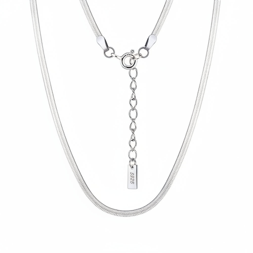 925 Sterling Silver Punk 3Mm/4.5Mm Flexible Flat Herringbone Chain Bracelet for Women Men Fahsion Jewelry SB107
