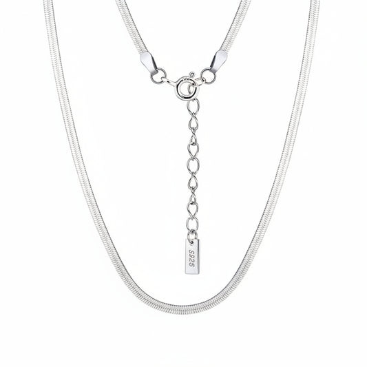 925 Sterling Silver Punk 3Mm/4.5Mm Flexible Flat Herringbone Chain Bracelet for Women Men Fahsion Jewelry SB107