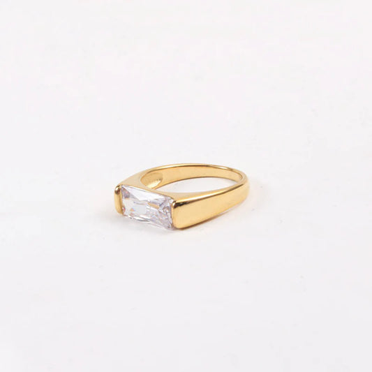 Gold Statement Ring for Women — 18K Gold Plated, 925 Sterling Silver, CZ Accent